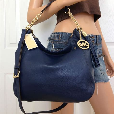 navy and white michael kors purse|michael kors navy blue crossbody.